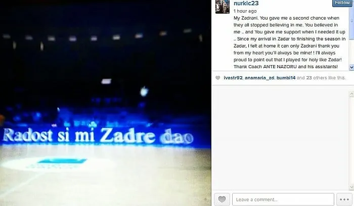 Nurkić Zadranima: Hvala vam, vratit ću se po naslov prvaka!