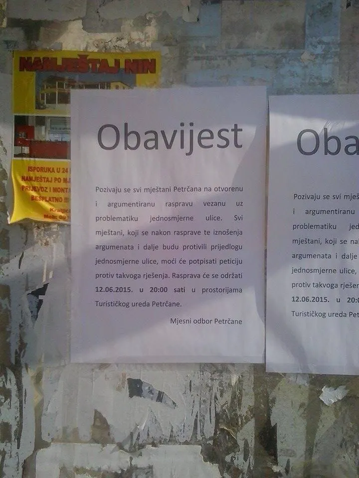 Konačna rasprava oko jednosmjerne ulice u Petrčanima