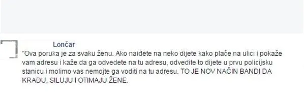 Alarm za žene na Facebooku: Djeca Vas mole za pomoć, kako bi Vas se dokopala banda koja siluje