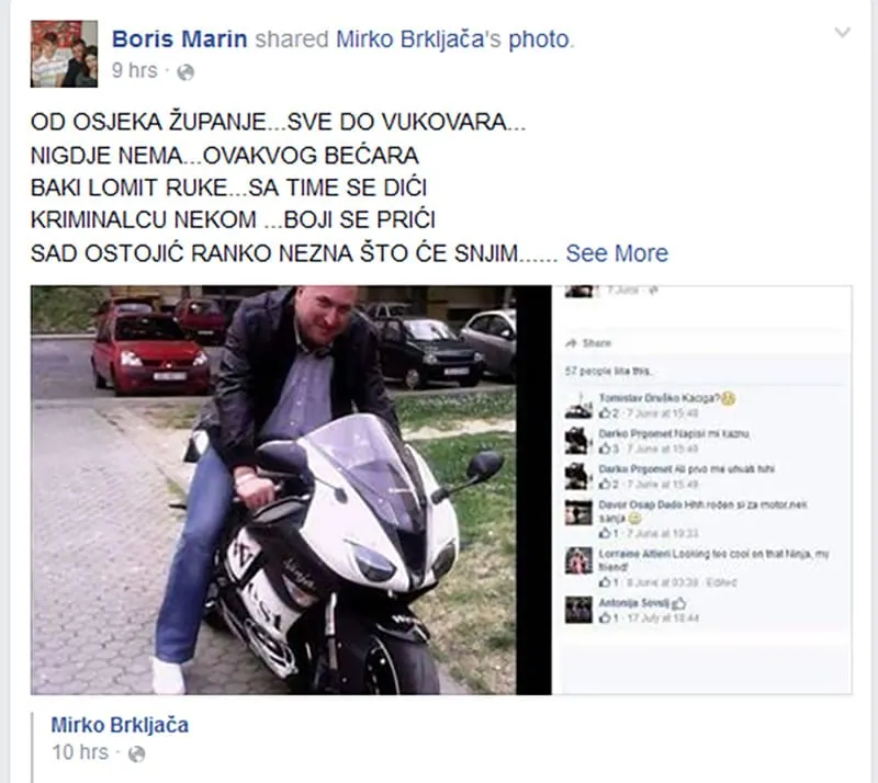 Boro poštar napisao pjesmicu o onom otužnom policajcu iz Osijeka koji je bacio staricu na pod i nepotrebno upotrijebio sredstva prisile