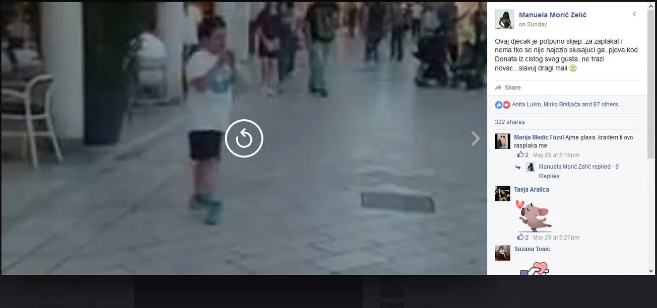 OVDJE POGLEDAJTE Kako je potpuno slijepi dječak iz Zadra na Kalelargi iz duše otpjevao “Croatio iz duše te ljubim”