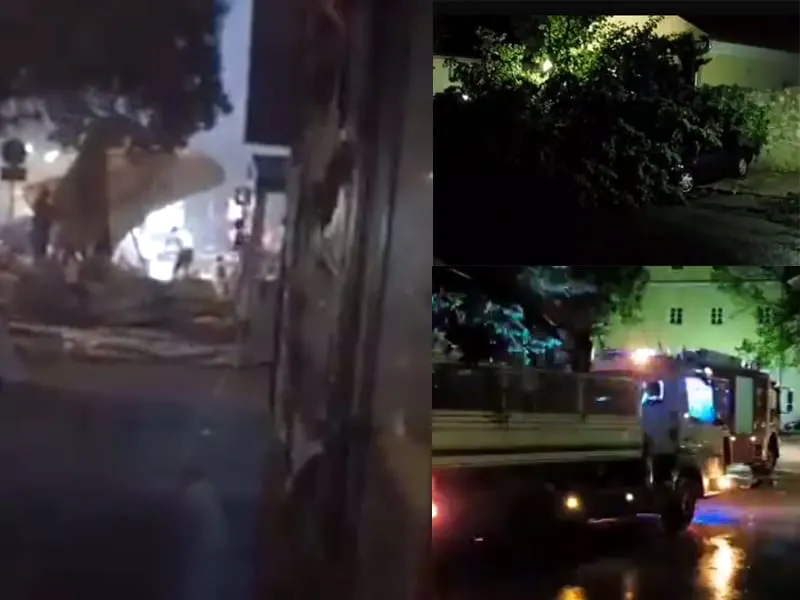 VIDEO – Nevera koja je trajala svega nekoliko minuta čupala stabla i bacala suncobrane. Stari hrast kod crkve sv. Frane srušio se na nekoliko automobila…