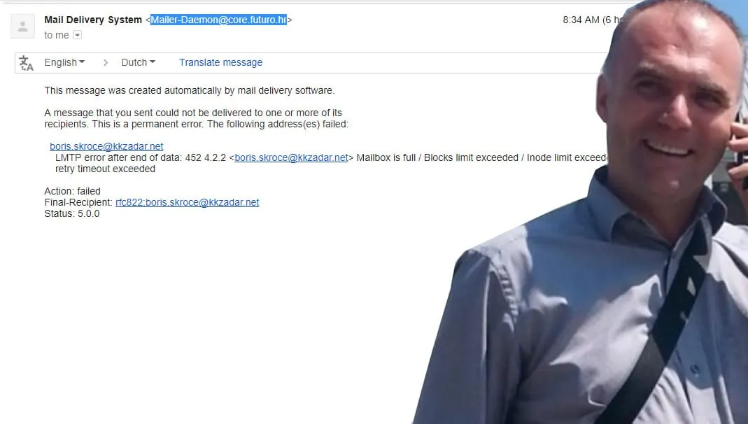 TEŠKO RUGANJE I SRAMOTA: Borisu Skroći danima ne radi službena klupska e-mail adresa