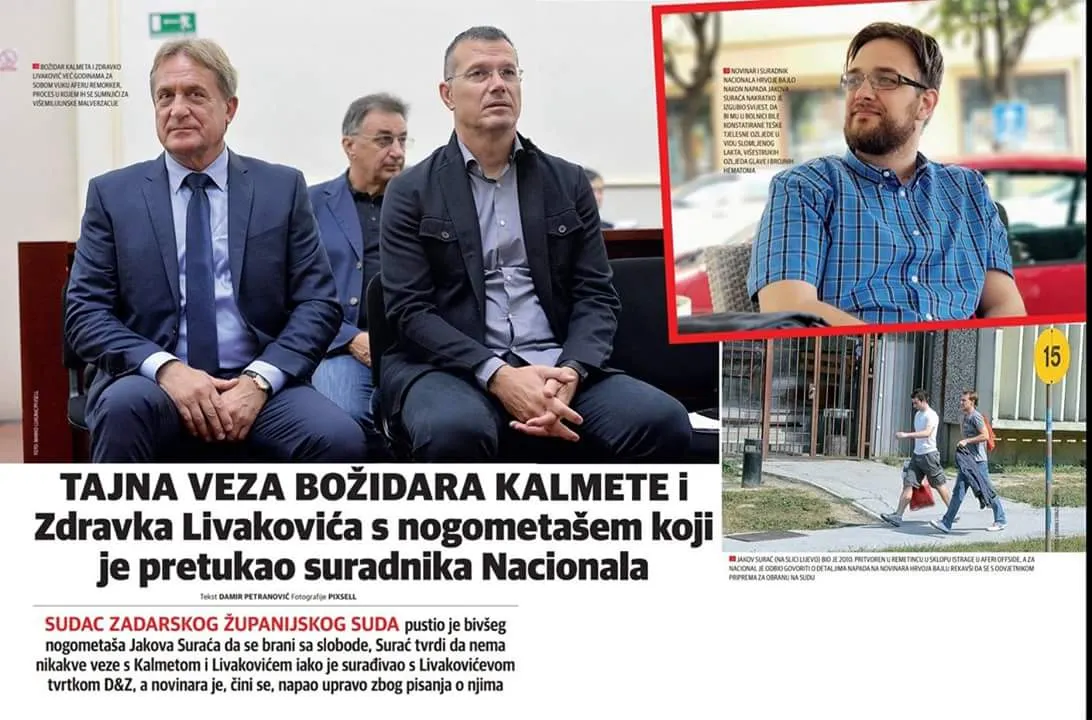 Novi Nacional otkriva: Kalmeta i Livaković blisko su povezani s napadačem na Hrvoja Bajla