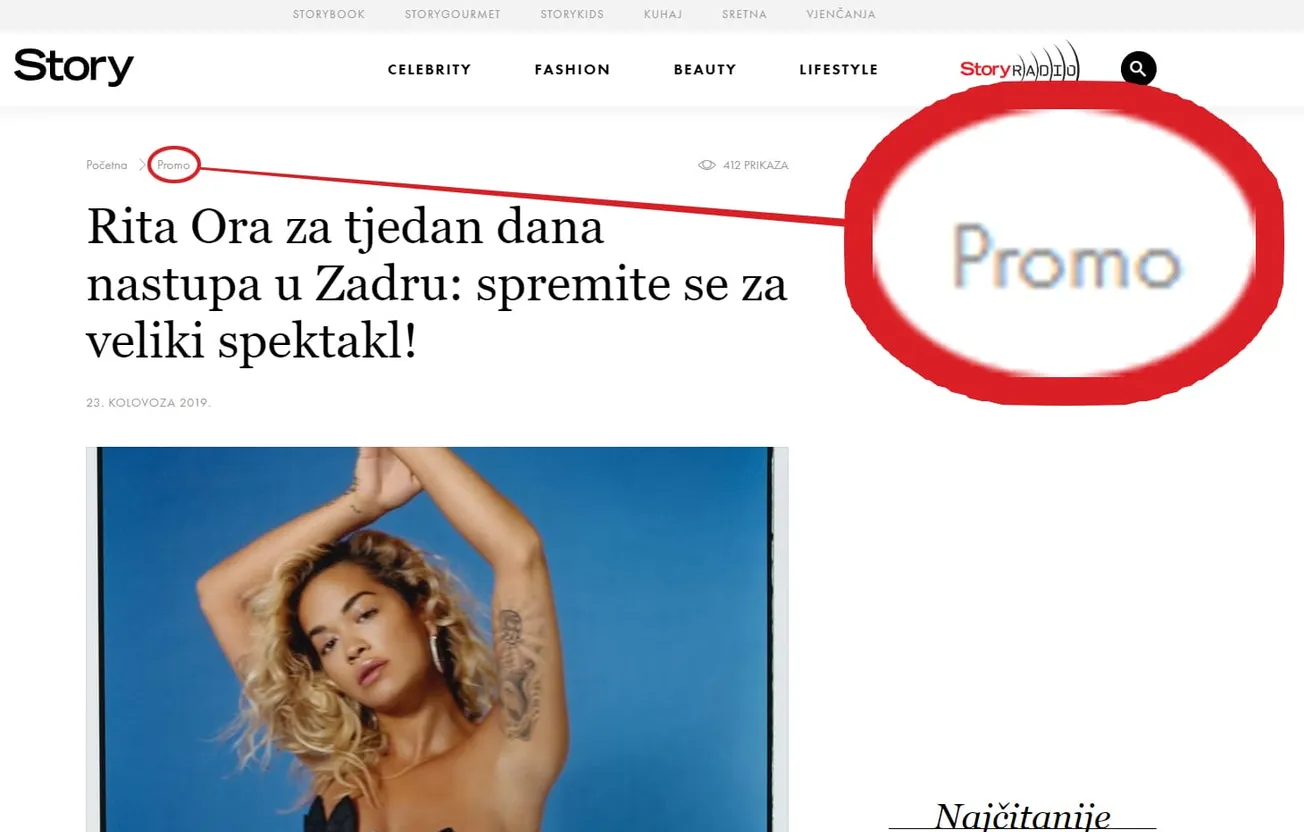 Paleka s našim novcima masno plaća besmislene sponzorirane oglase za koncet Rite Ore. O iznosima i dalje šuti