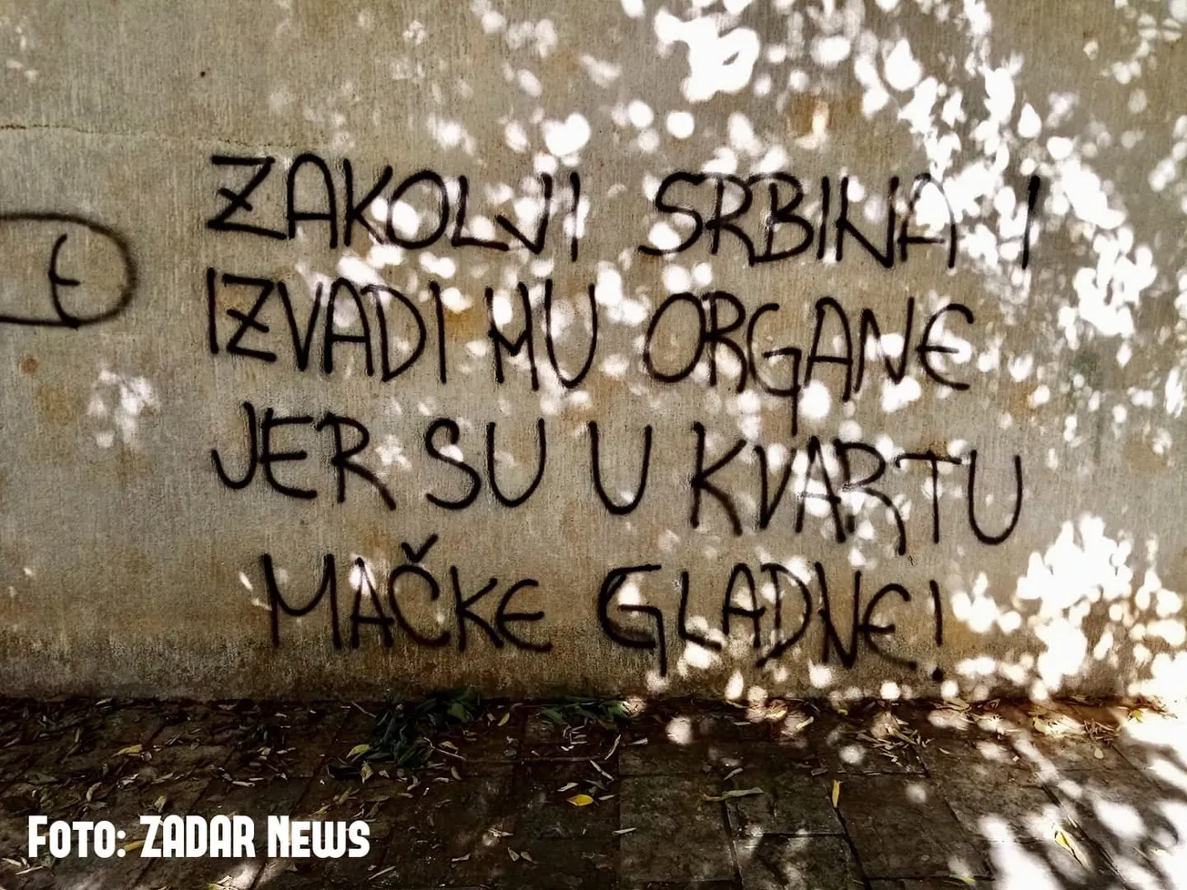 Na Bilom Brigu osvanuo degutantan grafit “Zakolji Srbina i izvadi mu organe jer su u kvartu mačke gladne”