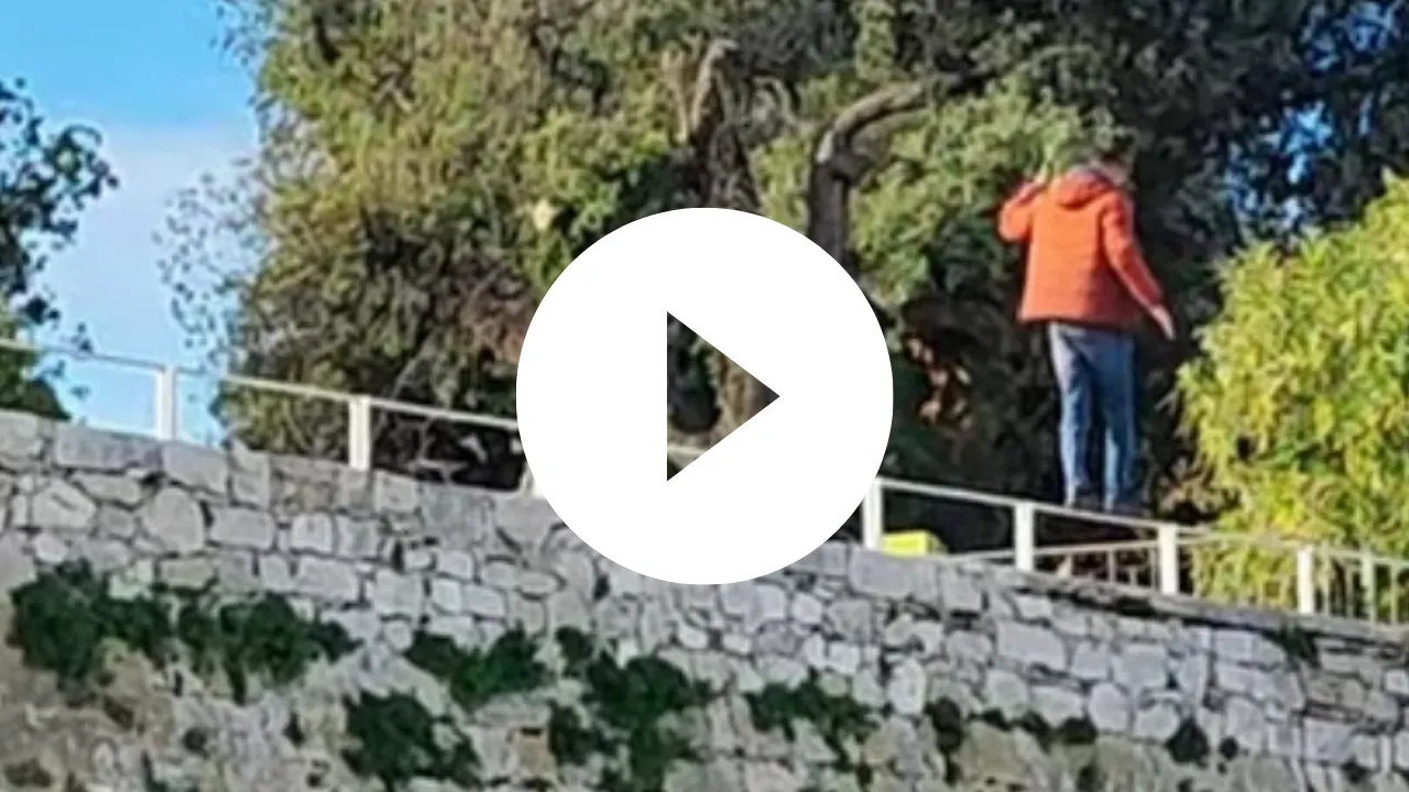 VIDEO – Mladić krivudao po ogradi na vrhu bedema, ubrzo došla i policija