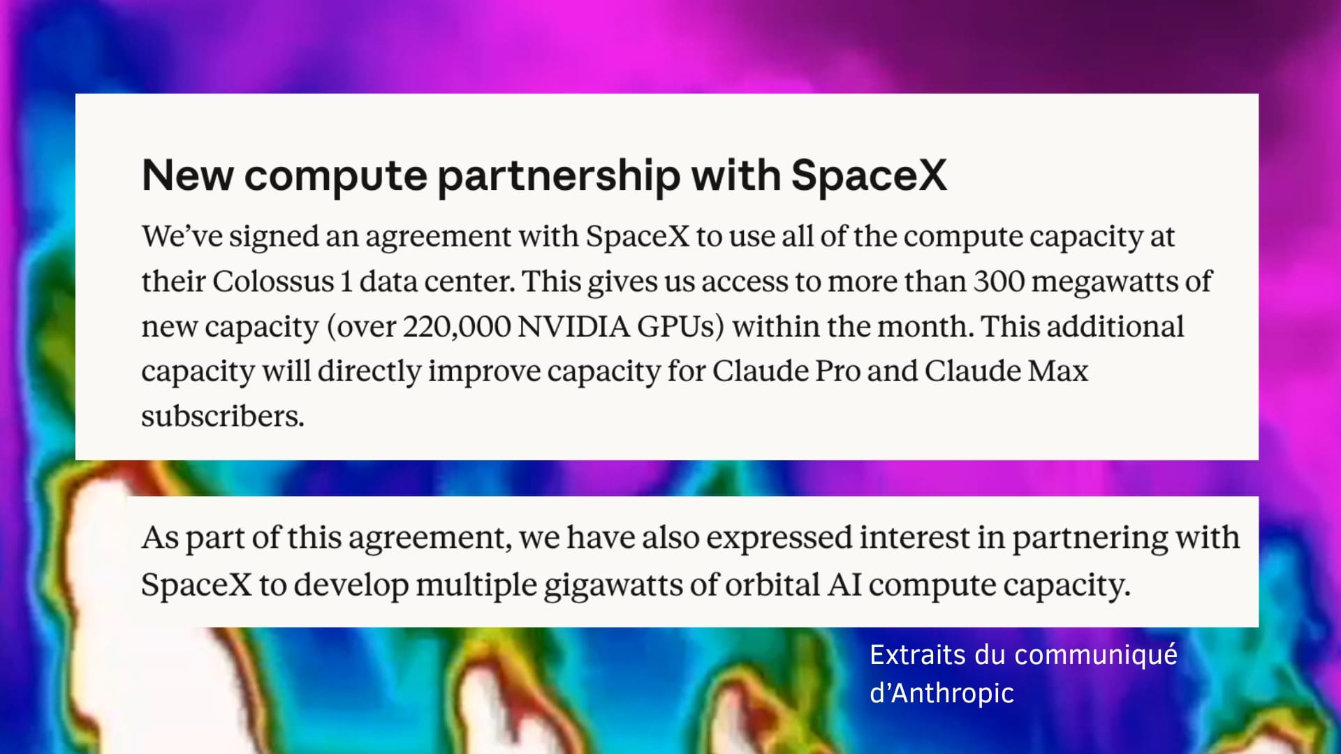 Extrais du communiqué d'Anthropic