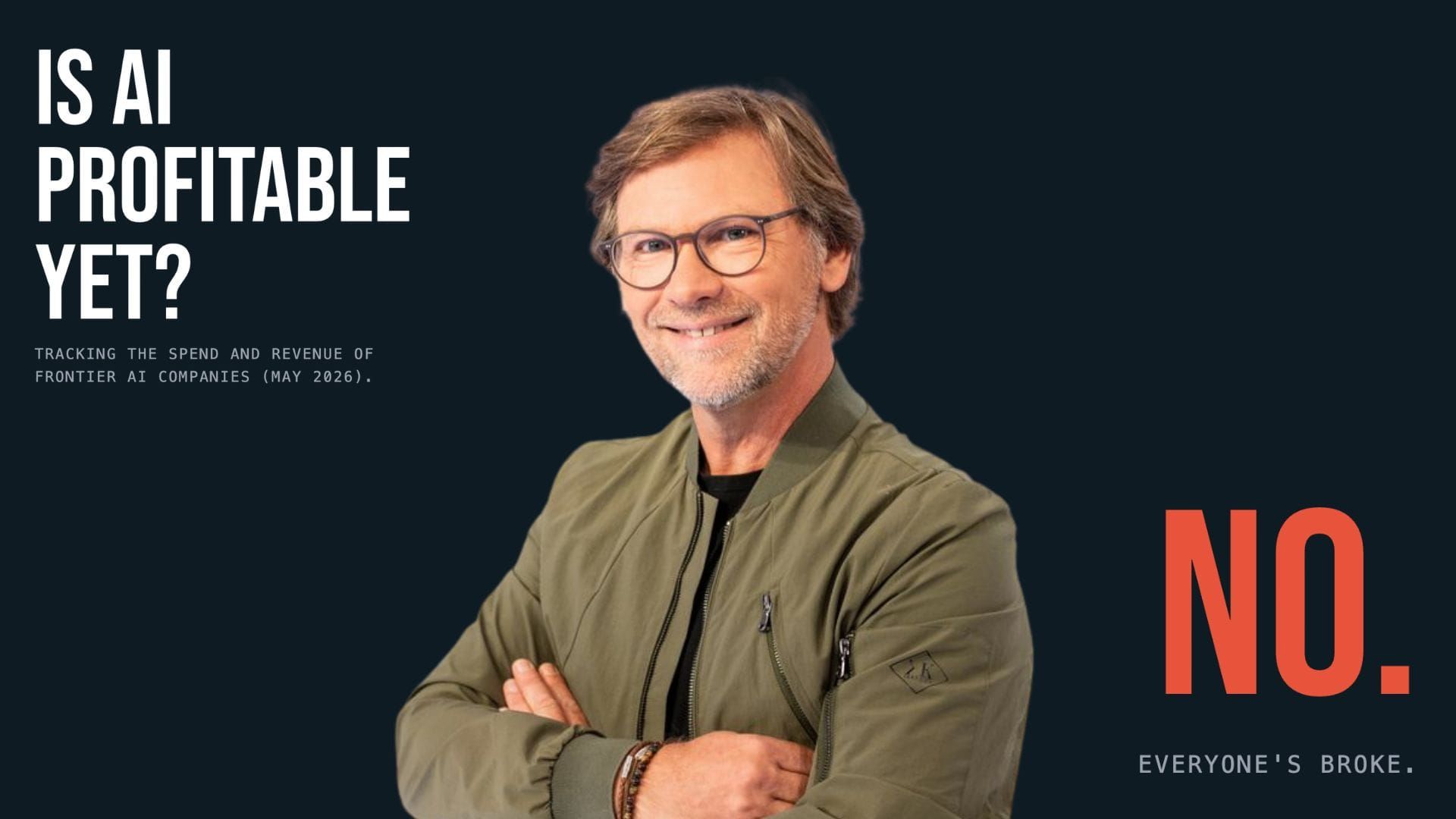 Laurent Romejko devant des captures d'écrans du site isaiprofitableyet.