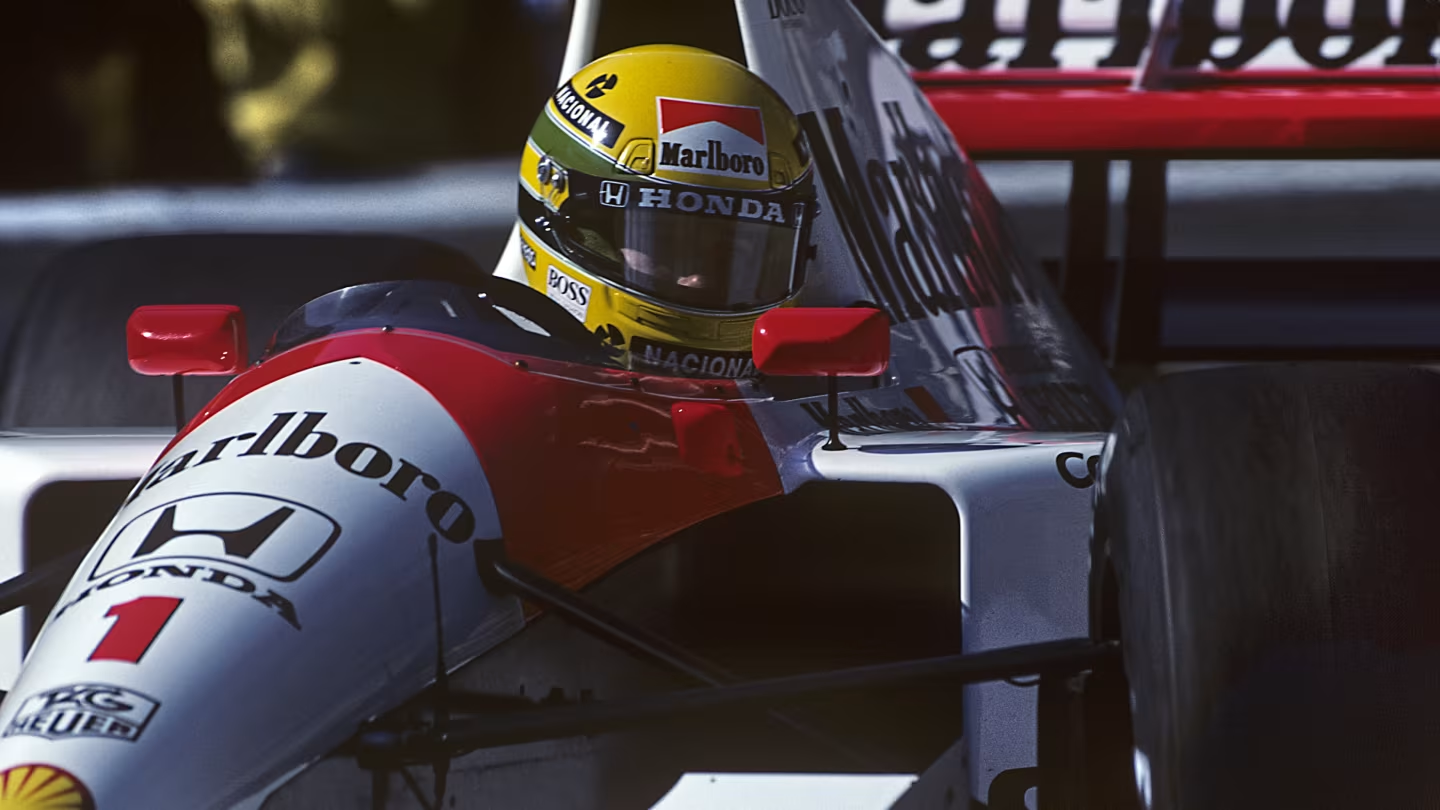 Senna rounds the Loews hairpin at the 1991 Monaco Grand Prix, where he took pole position and victory with McLaren