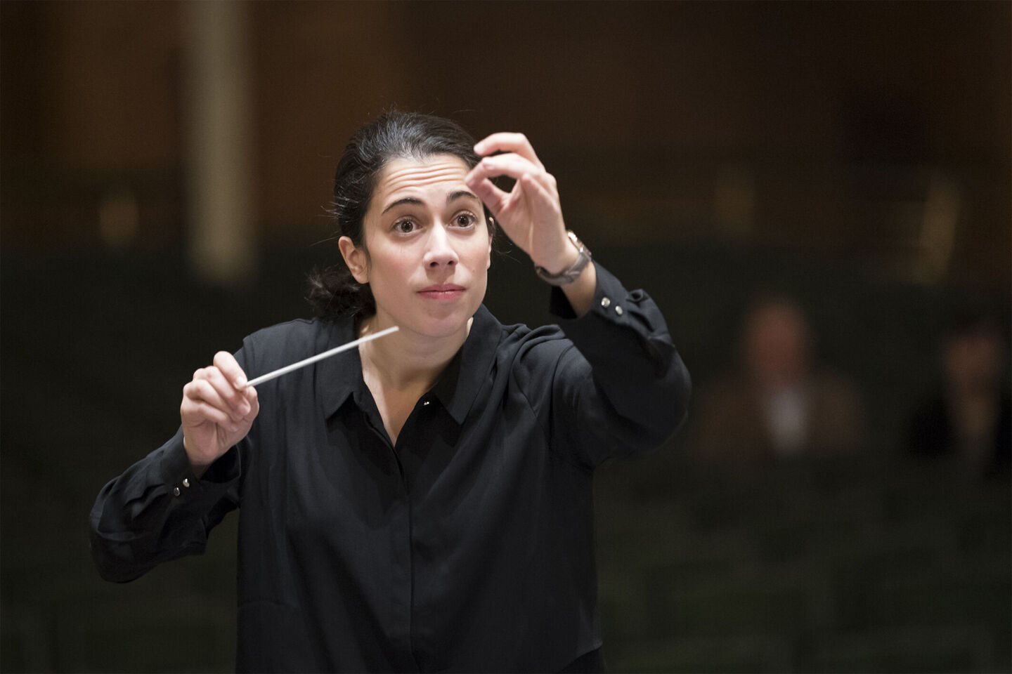 Conductor Marie Jacquot during the dress rehearsal with the Deutsches Symphonie-Orchester Berlin