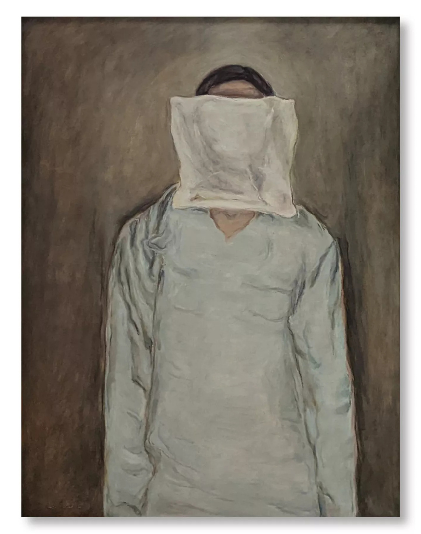 MARWAN (B. 1934, DAMASCUS - 2016, BERLIN) Ohne Tite/ (Der Verhüllte (Untitled (The Disappeared)). Painted in 1970. Image courtesy of Barjeel Art Foundation, Sharjah © Estate Marwan