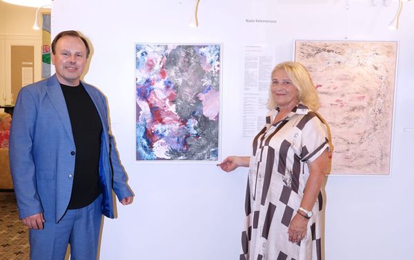 Heinz Playner and Nada Kelemenova at the Fine Art Biennale Basel 2025