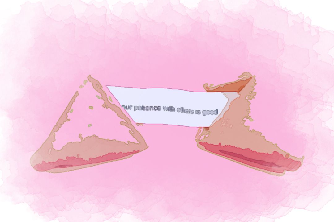 fortune cookie with Patience with others is good message
