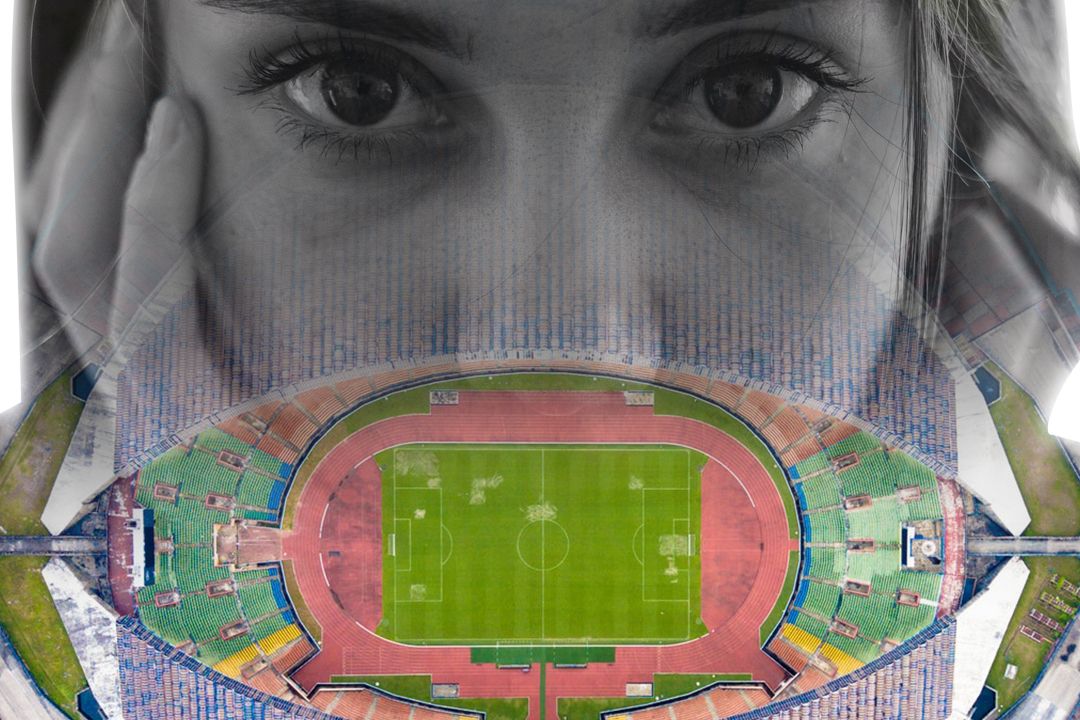 birds eye view of soccer stadium