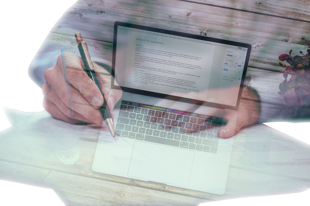 silver MacBook beside space gray iPhone 6 and clear drinking glass on brown wooden top