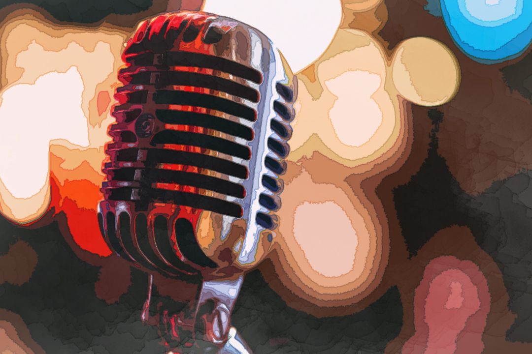 bokeh photography of condenser microphone