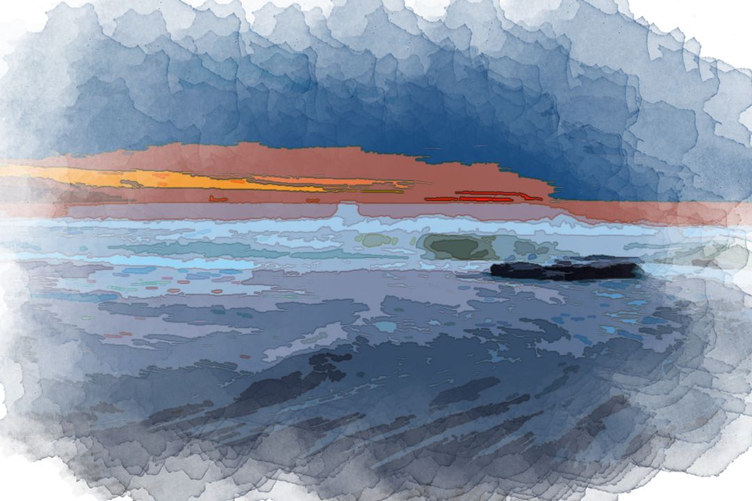 timelapse panoramic photo of sea during golden hour