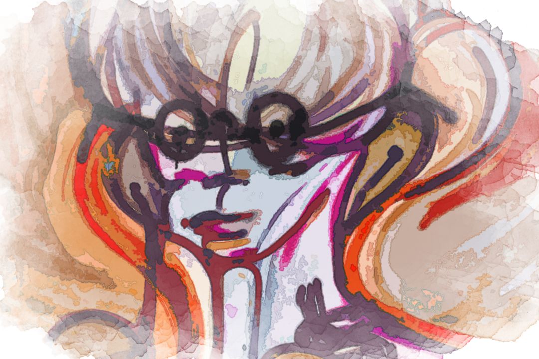 devil holding heart mural