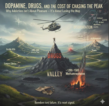 Dopamine, Drugs, and the Cost of Chasing the Peak