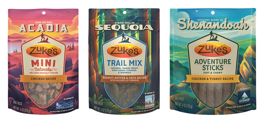 Zuke's dog treats is launching limited-edition, park-specific treat packages to support conservation efforts at three iconic national parks — Acadia, Sequoia and Shenandoah. Zuke's dog treats is launching limited-edition, park-specific treat packages to support conservation efforts at three iconic national parks — Acadia, Sequoia and Shenandoah.