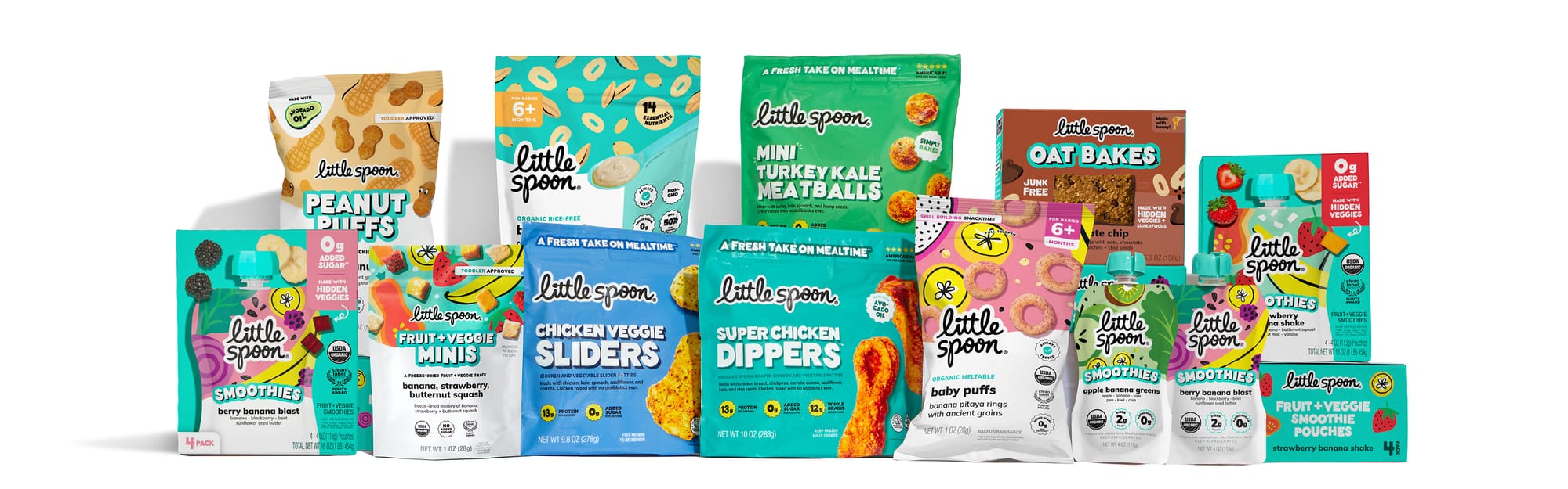 An array of products from Little Spoon's full feeding platform An array of products from Little Spoon's full feeding platform