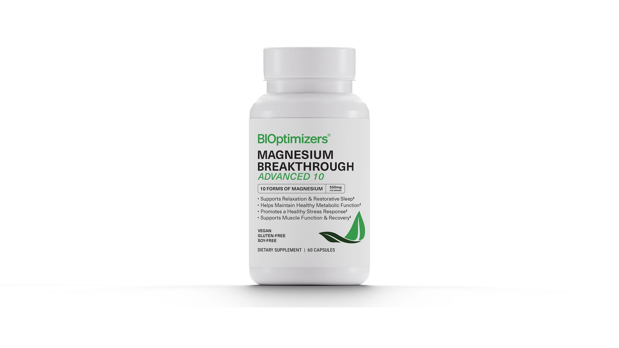 Delivers 10 bioavailable forms and 550 mg of elemental magnesium for more comprehensive support across sleep, stress, recovery, and healthy metabolic function. Delivers 10 bioavailable forms and 550 mg of elemental magnesium for more comprehensive support across sleep, stress, recovery, and healthy metabolic function.
