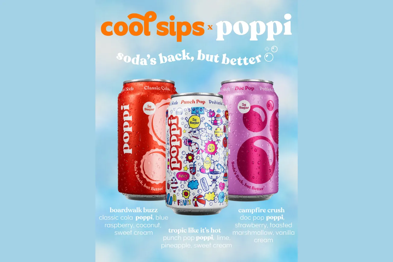 Cool Sips x poppi debut limited-edition dirty sodas