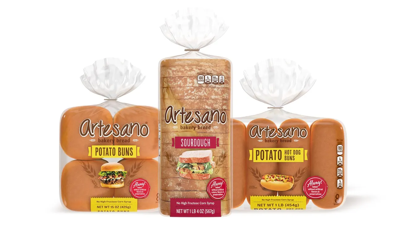 Artesano expands to include new Potato Hot Dog Buns, Potato Hamburger Buns and Sourdough Bakery Bread