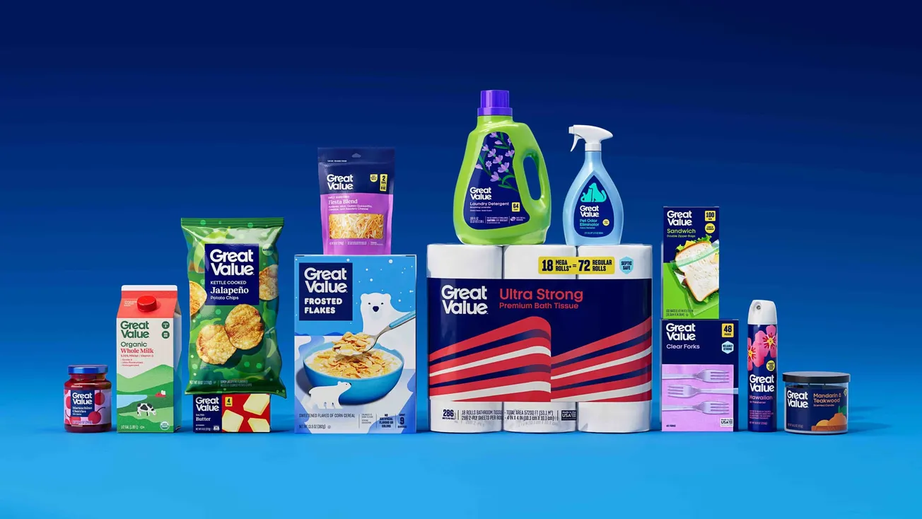 Walmart rolls out modern redesign of Great Value flagship private brand
