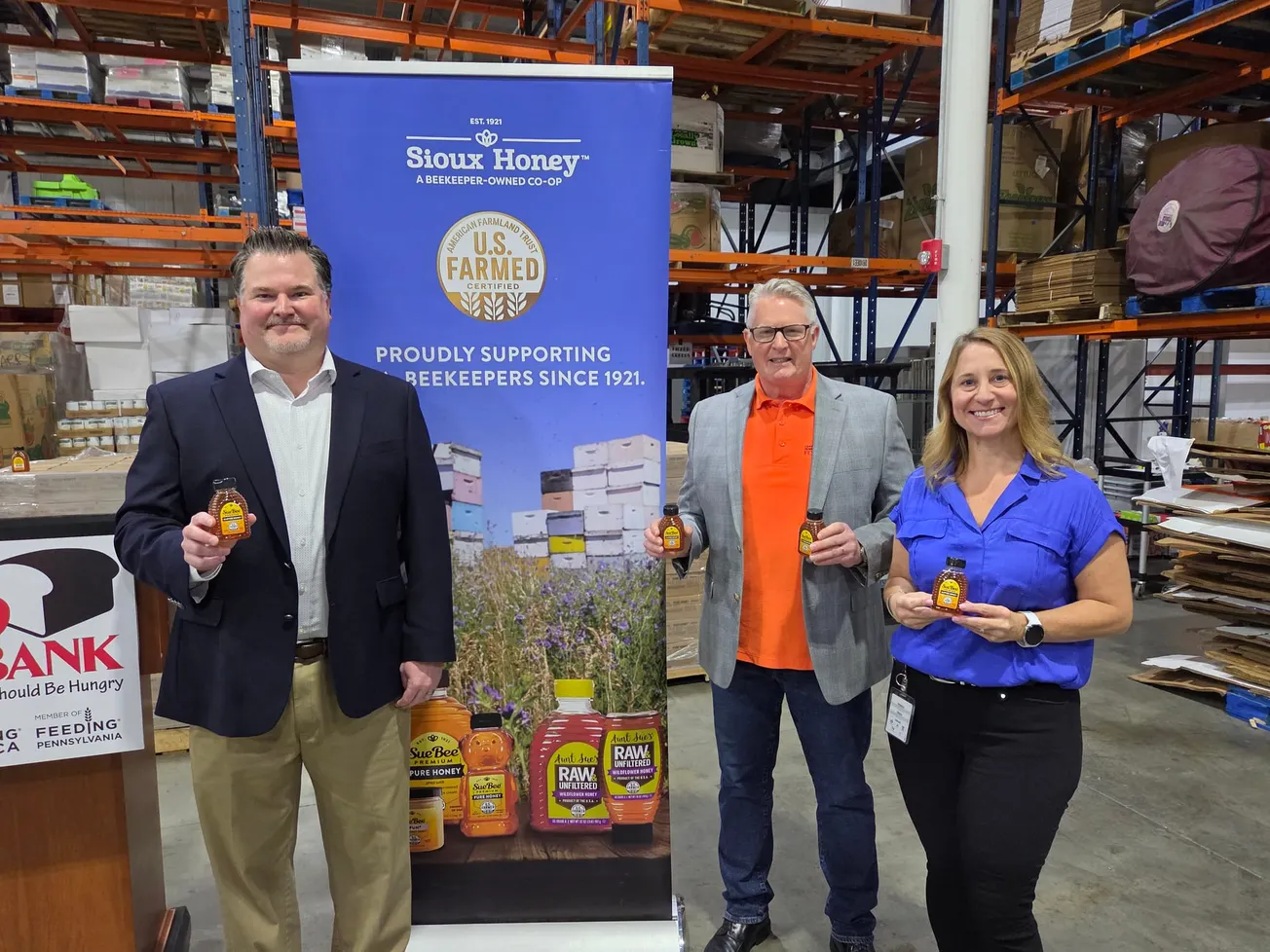 National Honey Month meets Hunger Action Month – the result? 9,720 bottles of SUE BEE honey for the Central Pennsylvania Food Bank