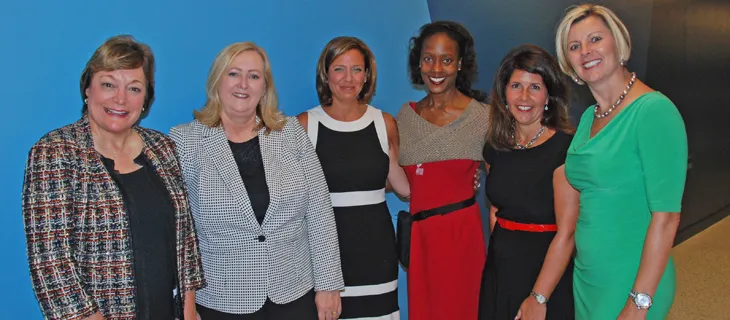 Rite Aid’s Susan Henderson, Dedra Castle and Jocelyn Konrad (first, fourth and sixth from left) with Health Dialog’s Kare