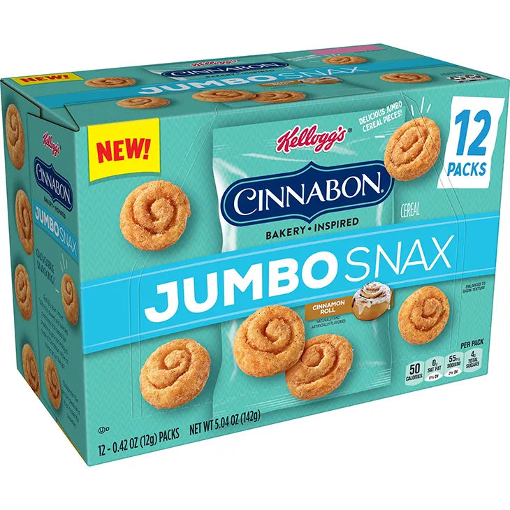 Kellogg's debuts Cinnabon Bakery-inspired Jumbo Snax