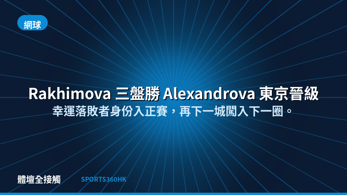 Rakhimova 三盤力克 Alexandrova 東京站次圈爆冷晉級