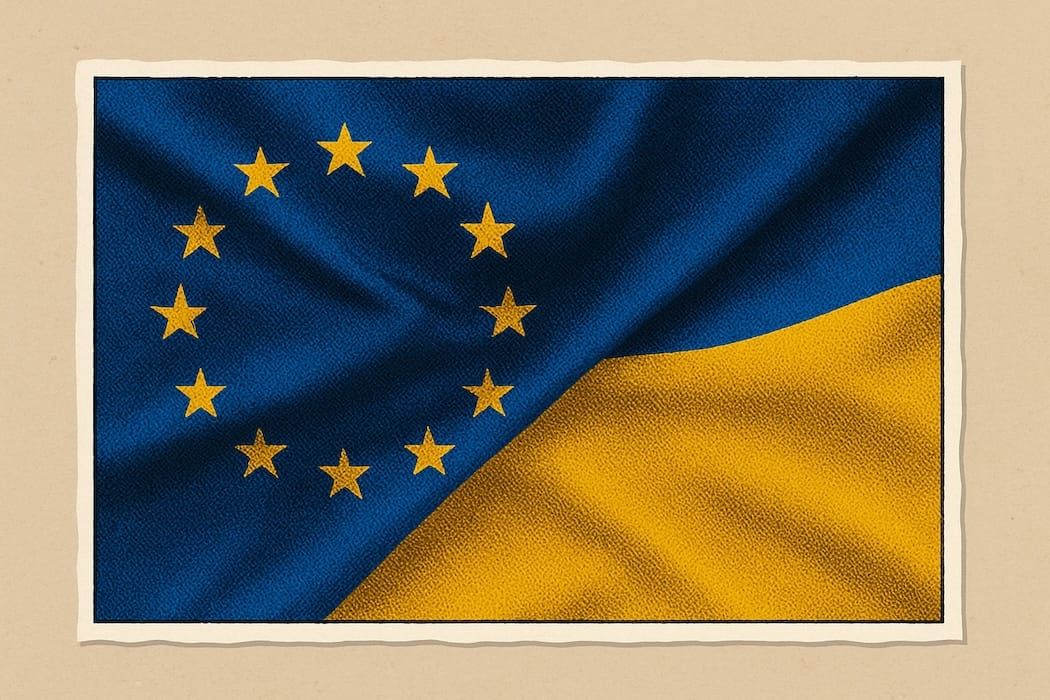 EU and Ukrainian Flags