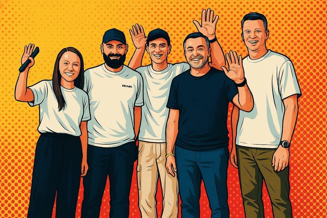 The Uniot team stands together at Demo Day