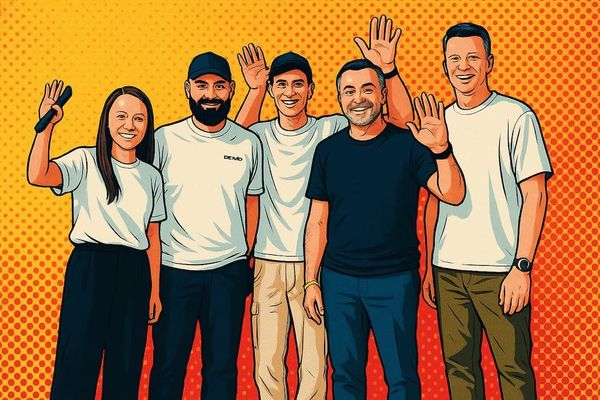 The Uniot team stands together at Demo Day