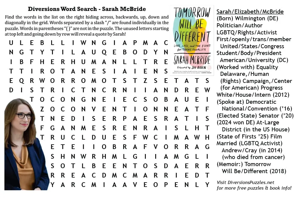 September Diversions Word Search - Sarah McBride