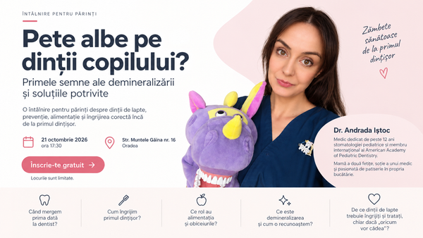 Pete albe pe dinții copilului