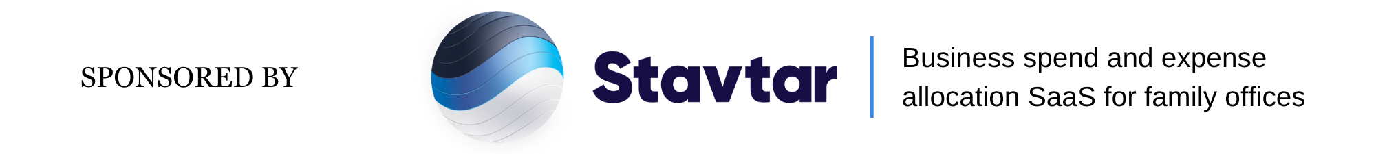 A banner ad for Stavtar, a software for family offices and asset managers