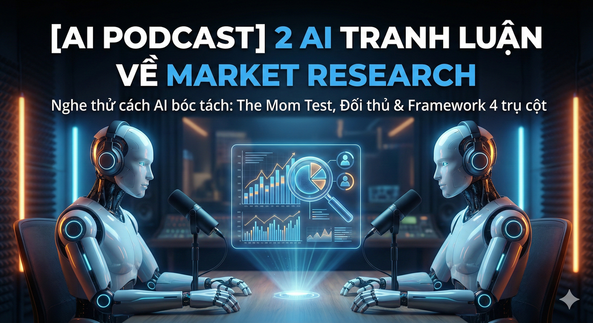 [AI Podcast] Nghe thử 2 AI tranh luận về Nghiên cứu thị trường (Market Research)
