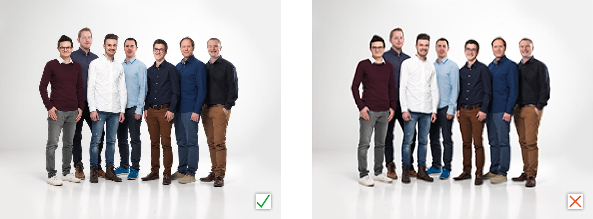 Beispiel gute vs. schlechte Bildqualität
