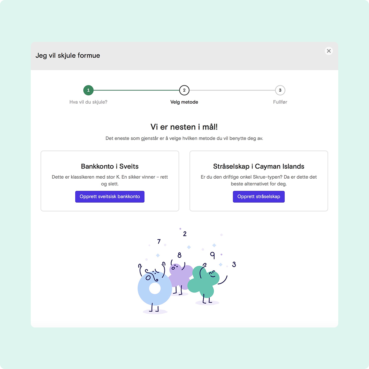 Skjermbilde fra Fiken som viser Finansakrobatmodulen