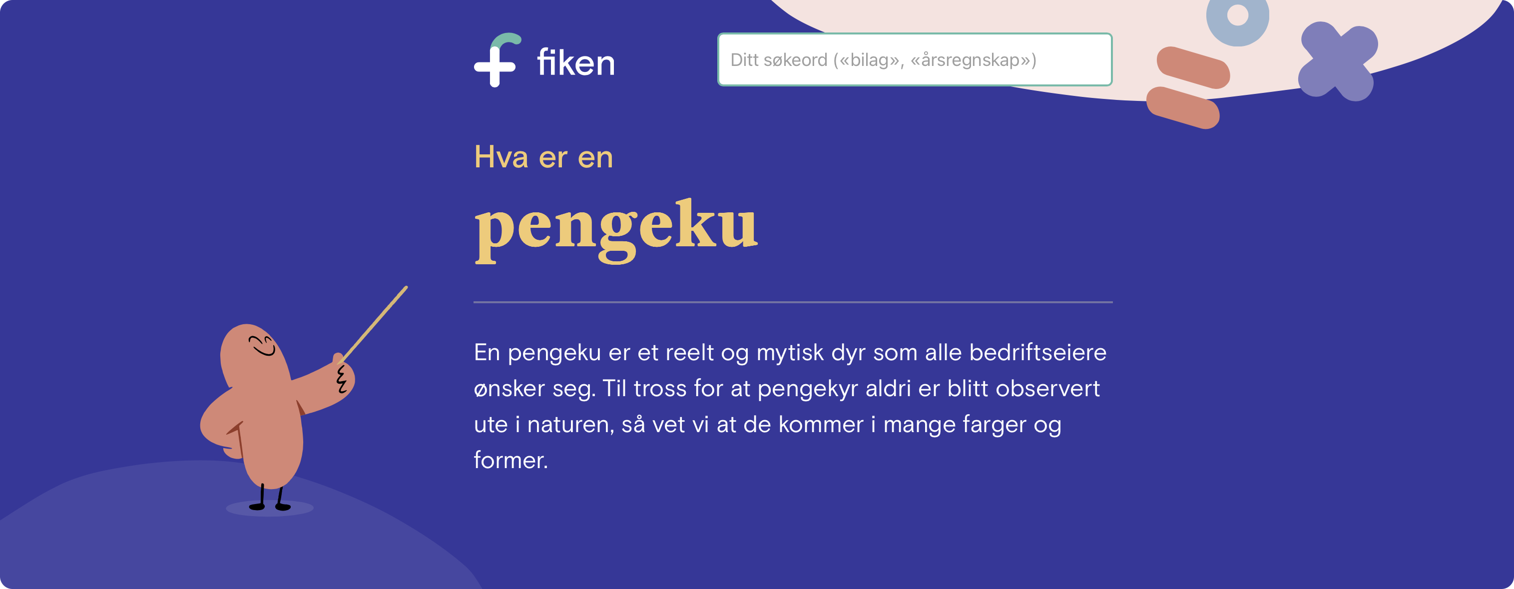 Skjermbilde som viser definisjonen av pengeku fra fiken.no/forklarer