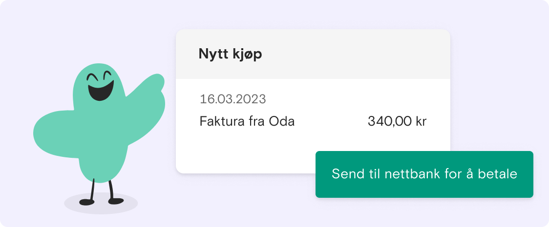 Illustrasjon som viser muligheten for å sende betalinger til nettbank fra Fiken