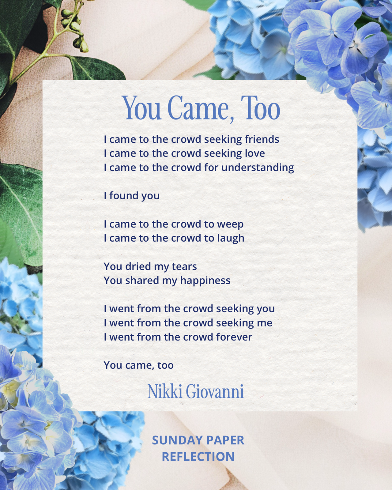 You Came, Too