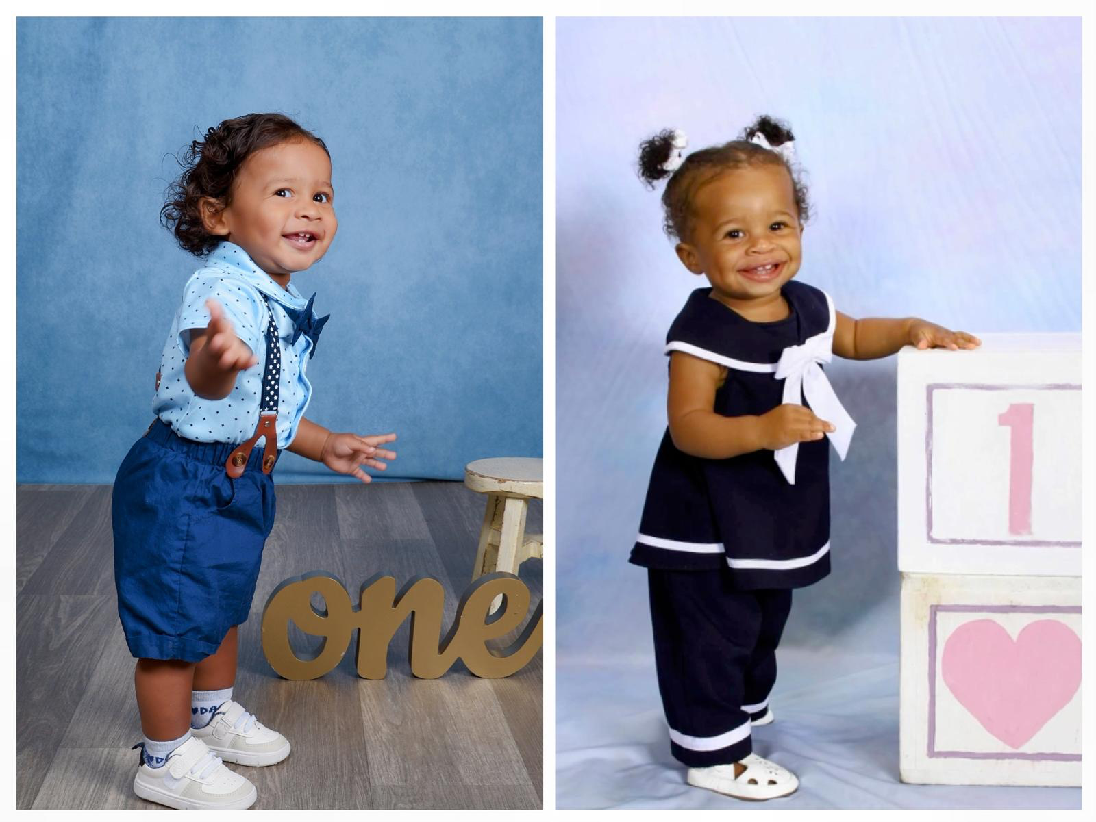 Michelle's son, and her daughter Gabrielle, both at 1
