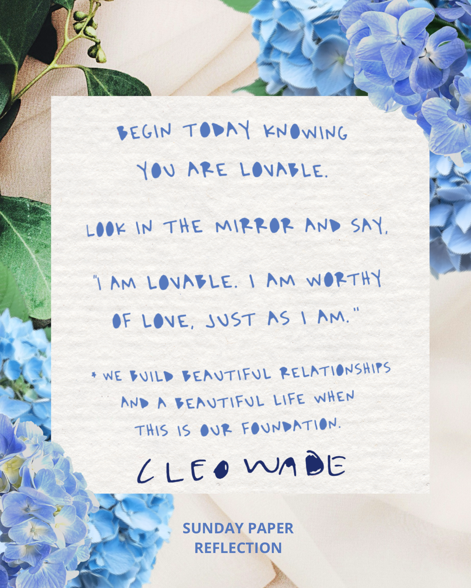 Poem from "In a World of Sunrises" by Cleo Wade