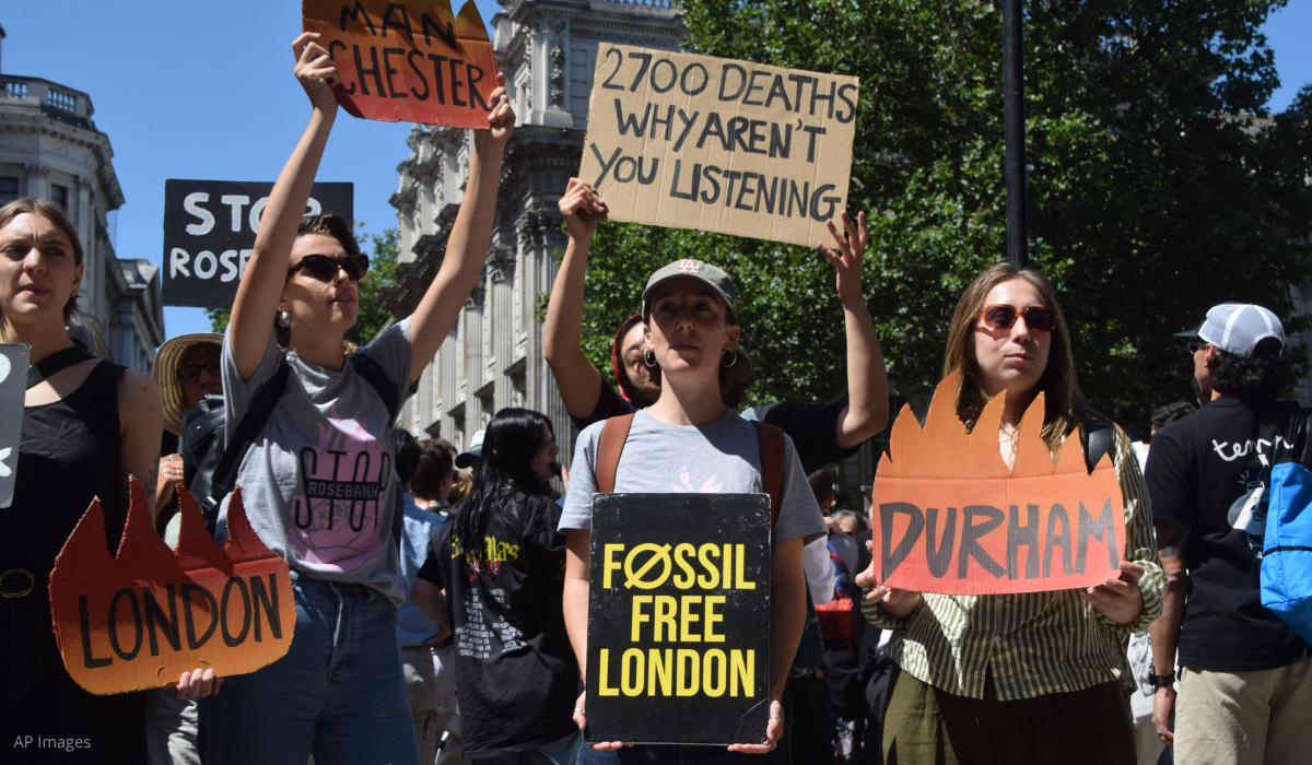 Protestors in London