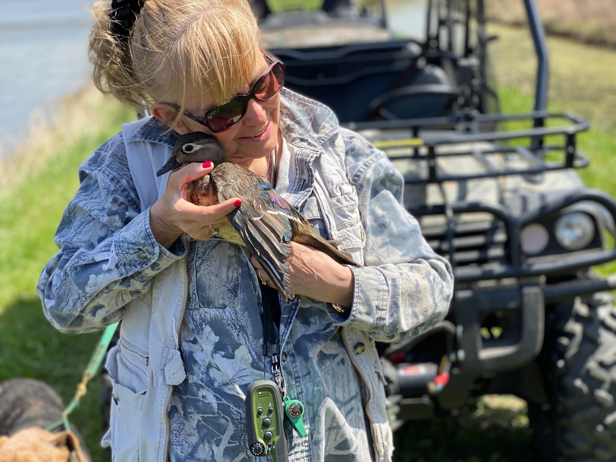 Christine Thomas with a bird